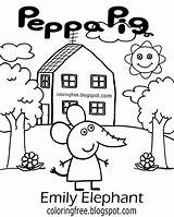 Peppa Printable Colouring Freddy Beginners Piggy sketch template