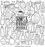 Doodle Beverages Drinks Icons Hand Made Vector Sketch sketch template
