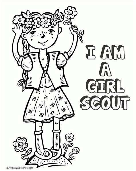 girl scout daisy flower coloring page coloringmaniapw coloring