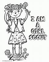 Coloring Scout Girl Daisy Flower Pw sketch template