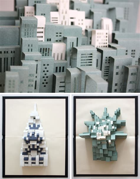 unfolding urbanism  pop  paper art   york city designs ideas  dornob