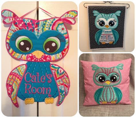 owl large applique machine embroidery design