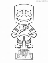 Fortnite Coloring Pages Royale Battle Marshmello Tomatohead sketch template
