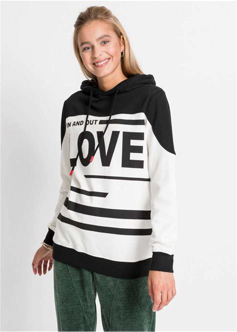 hoodie met print hoodie met print zwartwolwit gedessineerd rainbow bonprixnl