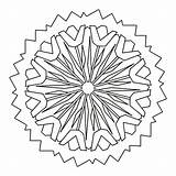 Coloring Pages Mandala Simple Library Clipart Line sketch template