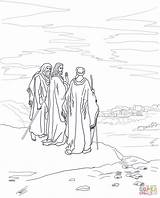 Emmaus Road Jesus Coloring Pages Luke 24 13 Printable 35 Kids Disciples Bible Supercoloring Sheets Walk Drawing Color sketch template