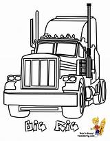 Coloring Truck Pages Semi Drawing Wheeler Diesel Peterbilt Trucks Kenworth Line Outline Trailer Clipart Color Printable Fire Tractor Drawings Print sketch template