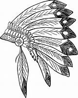 Native Headdress Svg Trace sketch template
