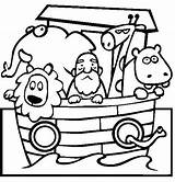 Noah Coloring Pages Ark Clipart Rainbow Noahs Animals Animal sketch template