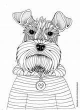 Coloring Dogs Mindfulness Adult Pages Colouring Dog Printable sketch template