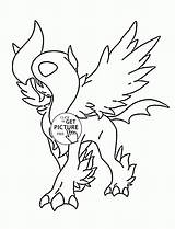 Pokemon Coloring Absol Mega Pages sketch template