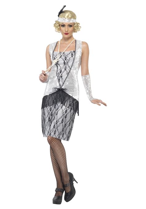 womens silver flapper costume costumes  women