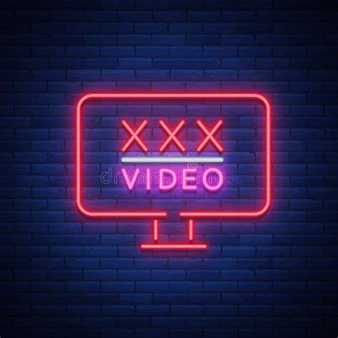 adult video neon sign design template neon logo xxx video sex