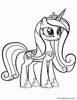 Coloring Pony Pages Alicorn Little Princess Celestia Luna Cadence Mlp Sparkle Twilight Shining Drawing Armor Getdrawings Getcolorings Color Printable Colorings sketch template