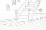 Hallway Staircase Coloring Inferno Dody sketch template