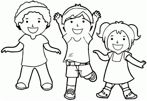 children playing coloring pages  getdrawings