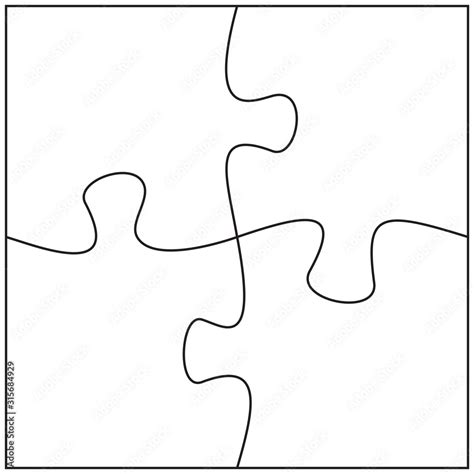 jigsaw pieces template  puzzle pieces connected  stock