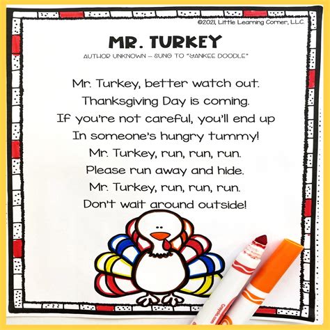 thanksgiving poems  kids  learning corner