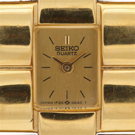 Vintage Seiko 1f20 5a10 Gold Tone Quartz Wristwatch Ebth