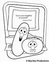 Coloring Neighbor Veggietales Yourself Verse Pickle Toddler sketch template