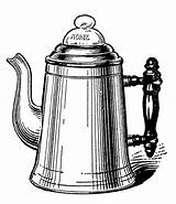 Clipart Coffee Pot Vintage Library Utensils Cooking sketch template