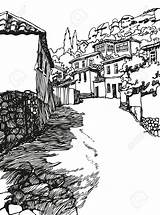 Village Drawing Landscape Beautiful Drawings Scenery Pencil Getdrawings Landscapes Spring Charcoal sketch template