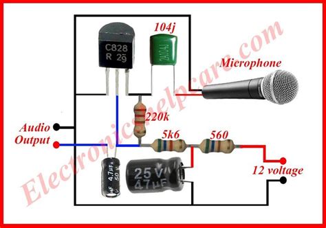 microphone circuit diagram electronics  care electrical circuit
