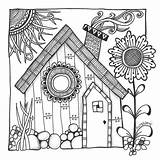 Coloring Cottage 736px 17kb Drawings sketch template