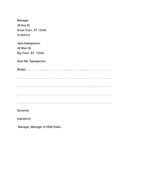 standard business letter template  letter template collection