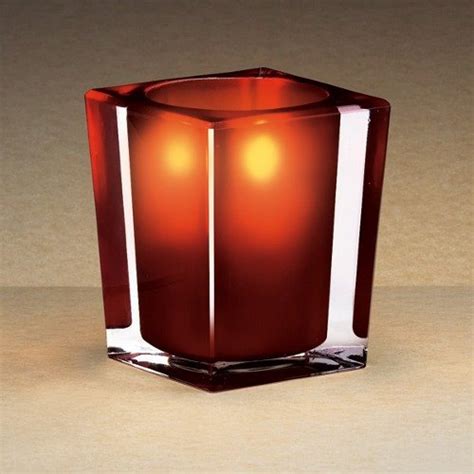 Sterno Products 80242 3 3 4 Red And Clear Square Liquid Candle Holder