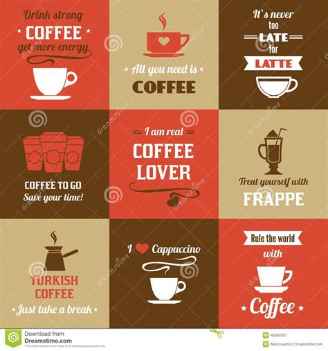 coffee mini poster set stock vector image 45060307