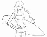 Surf Tabla Barbie Dibujo sketch template