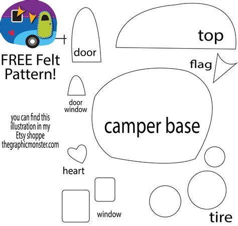 felt pattern   cute camper illustration thegraphicmonster