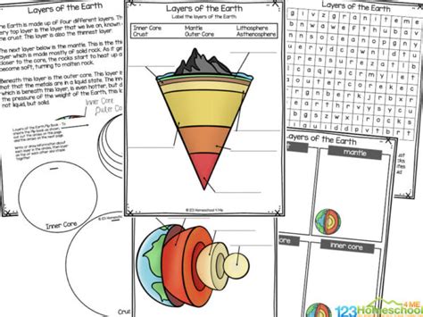 layers   earth worksheets