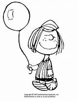 Coloring Pages Snoopy Patty Peppermint Balloon Peanuts Charlie Brown Never sketch template