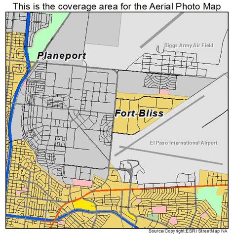 aerial photography map  fort bliss tx texas