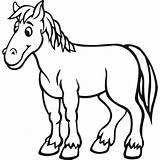 Horse Coloring Preschool Pages Animals Cartoon Easy Outline Kindergarten Simple Animal Painting Colouring Wall Printable Preschoolcrafts Outlines Pony A5 Other sketch template