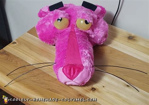 awesome homemade furry pink panther costume for halloween