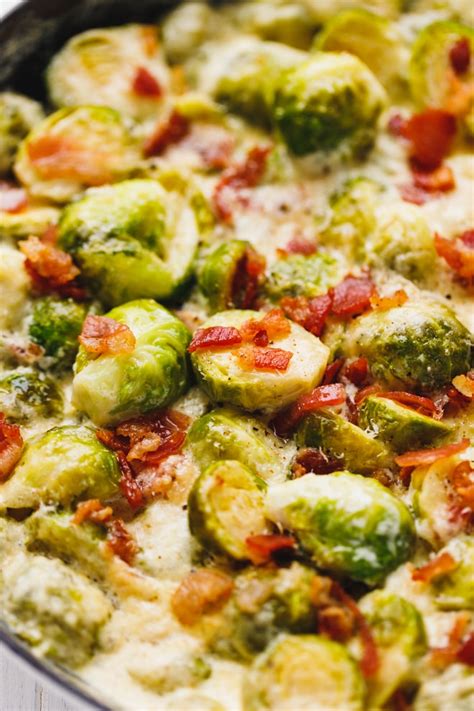 Cheesy Creamy Brussel Sprouts With Bacon Cooking Lsl