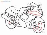 Hayabusa Bike Draw Step Drawings sketch template
