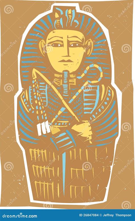 egyptian sarcophagus color stock vector illustration  king