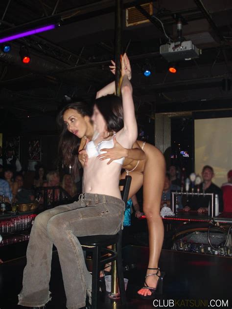 leggy asian pole dancer katsuni gets nude with pale skinned amateur girl in a strip club