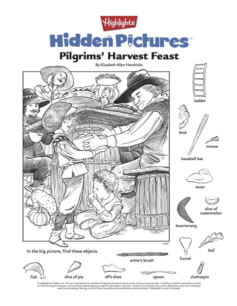 thanksgiving hidden pictures puzzle printable  kids boyama