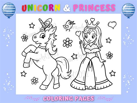princess unicorn coloring pages  kids  adult printable pretty