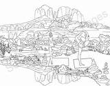 Cathedral Rock Sedona Yoga sketch template