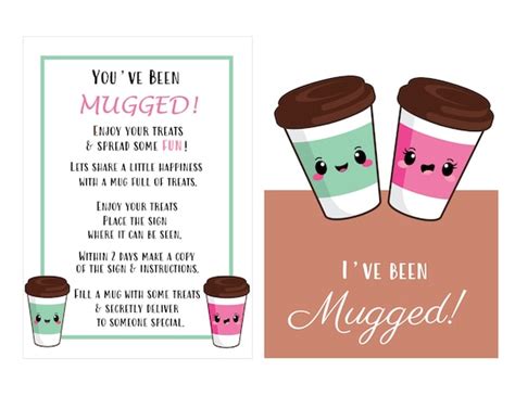 youve  mugged printable instructions sign  etsy canada