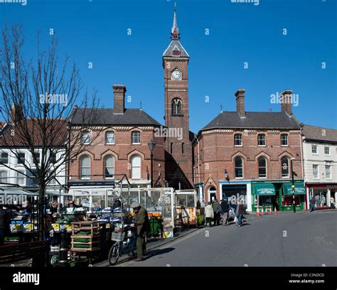 louth town centre showing market  market hall louth stock photo royalty  image