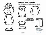 Spring Clothes Cut Paste Dress Preschool Kids Activities Color Winter Activity Worksheets Girl Boy Kindergarten Boys Pre Choose Board Outfits sketch template