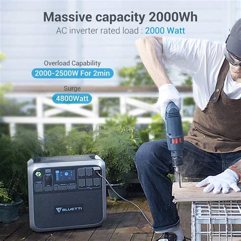 buy bluetti portable power station ac200p 2000w 2000wh solar generator