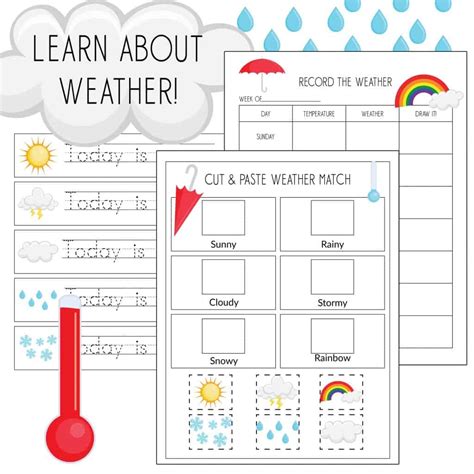 record  weather writing practice weather match game printables